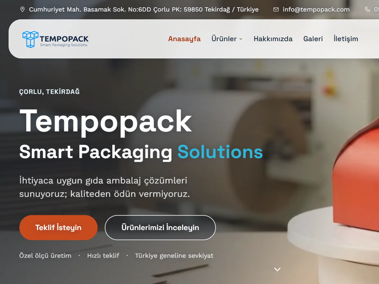 Tempopack web sitesinin ekran görüntüsü